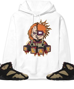 Jordan 7 Black Olive Cherrywood Unisex Sweatshirt, Hoodie Chucky, Shirt To Match Sneaker