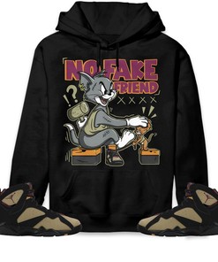 Jordan 7 Black Olive Cherrywood Unisex Sweatshirt, Hoodie Fake Friend Cat And Mouse, Shirt To Match Sneaker