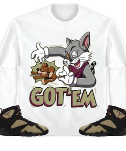 Jordan 7 Black Olive Cherrywood Unisex Sweatshirt, Hoodie Got Em Cat And Mouse, Shirt To Match Sneaker