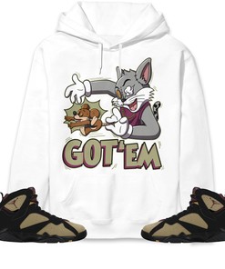Jordan 7 Black Olive Cherrywood Unisex Sweatshirt, Hoodie Got Em Cat And Mouse, Shirt To Match Sneaker