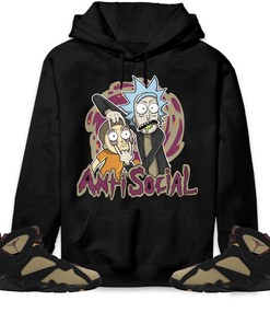 Jordan 7 Black Olive Cherrywood Unisex Sweatshirt, Hoodie Rick Anti Social, Shirt To Match Sneaker