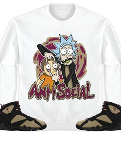 Jordan 7 Black Olive Cherrywood Unisex Sweatshirt, Hoodie Rick Anti Social, Shirt To Match Sneaker