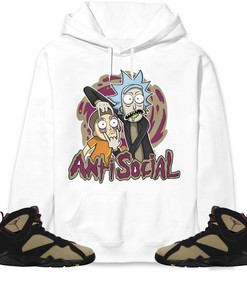 Jordan 7 Black Olive Cherrywood Unisex Sweatshirt, Hoodie Rick Anti Social, Shirt To Match Sneaker