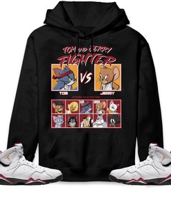 Jordan 7 Cardinal Unisex Sweatshirt, Hoodie, Cat And Mouse Fighter, Shirt To Match Sneaker