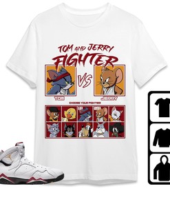Jordan 7 Cardinal Unisex T-Shirt, Sweatshirt, Hoodie, Cat And Mouse Fighter, Shirt To Match Sneaker