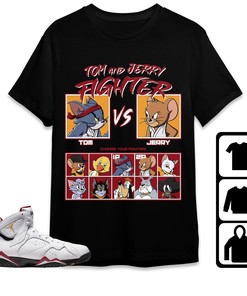 Jordan 7 Cardinal Unisex T-Shirt, Sweatshirt, Hoodie, Cat And Mouse Fighter, Shirt To Match Sneaker