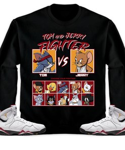 Jordan 7 Cardinal Unisex T-Shirt, Sweatshirt, Hoodie, Cat And Mouse Fighter, Shirt To Match Sneaker