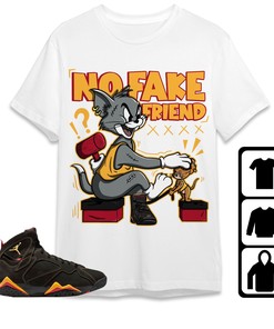 Jordan 7 Retro Citrus Unisex Shirt Fake Friend Cat And Mouse, Shirt To Match Sneaker