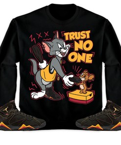 Jordan 7 Retro Citrus Unisex Shirt Trust No One Cat And Mouse, Shirt To Match Sneaker