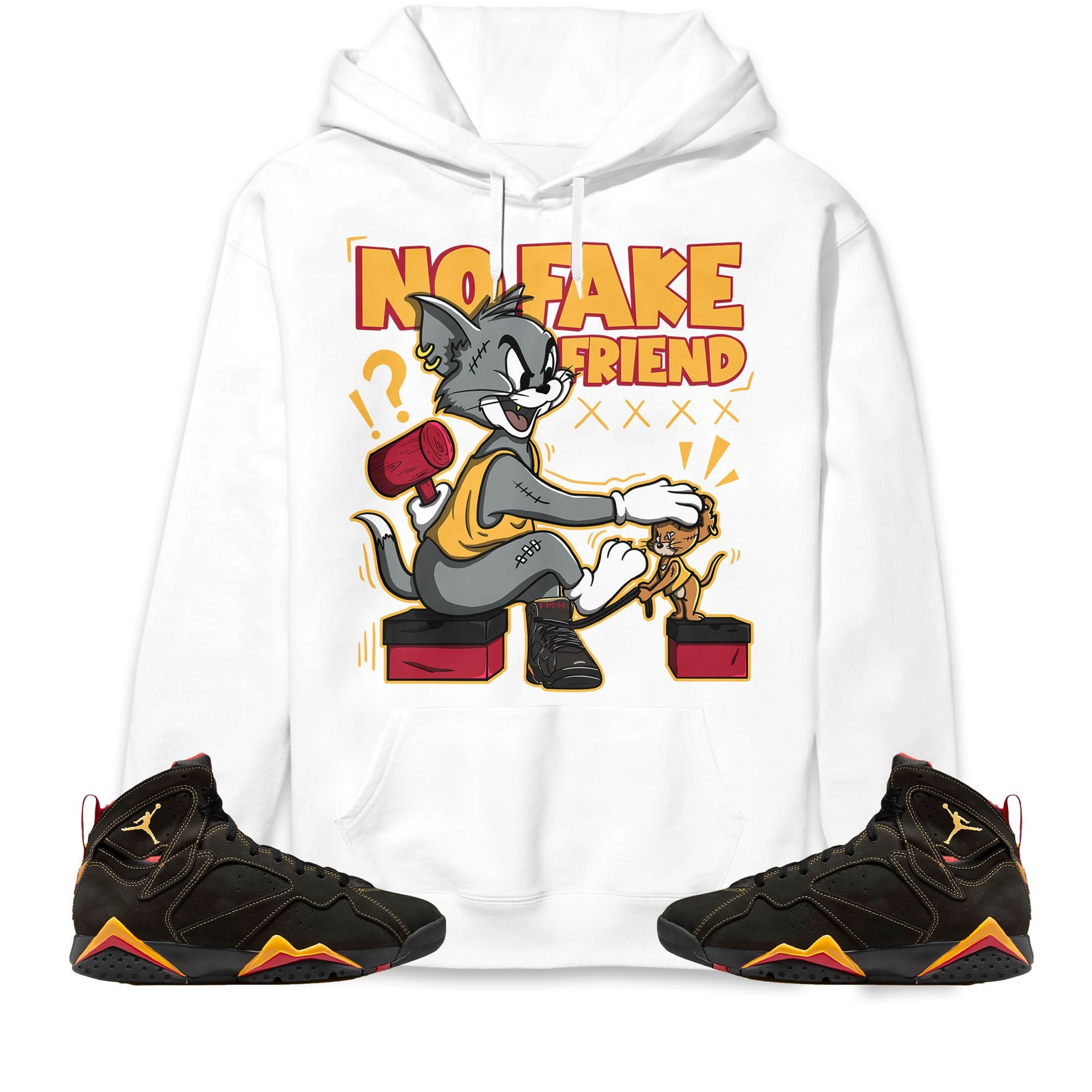 Jordan 7 Retro Citrus Unisex Sweatshirt, Hoodie Fake Friend Cat And Mouse, Shirt To Match Sneaker