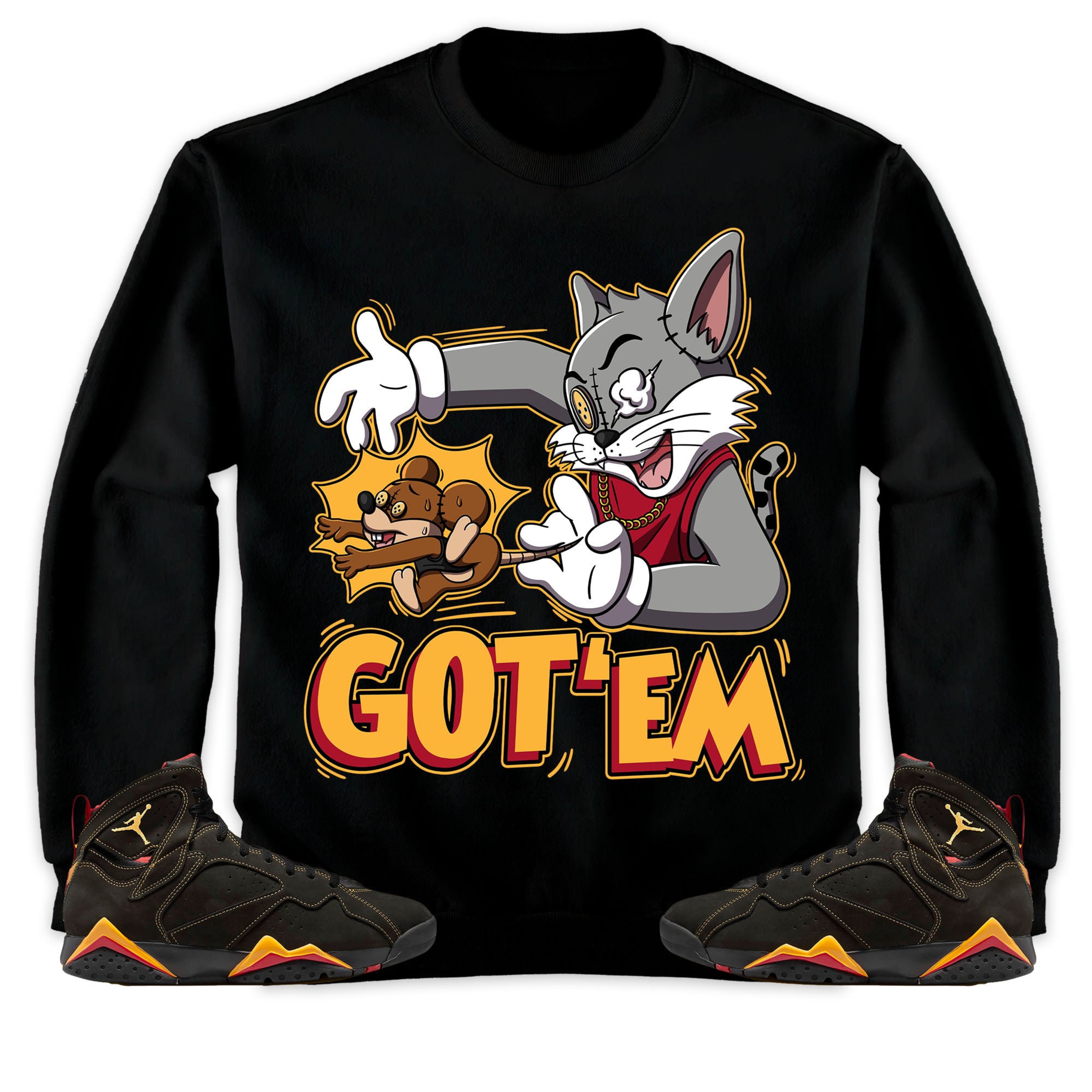Jordan 7 Retro Citrus Unisex Sweatshirt, Hoodie Got Em Cat And Mouse, Shirt To Match Sneaker