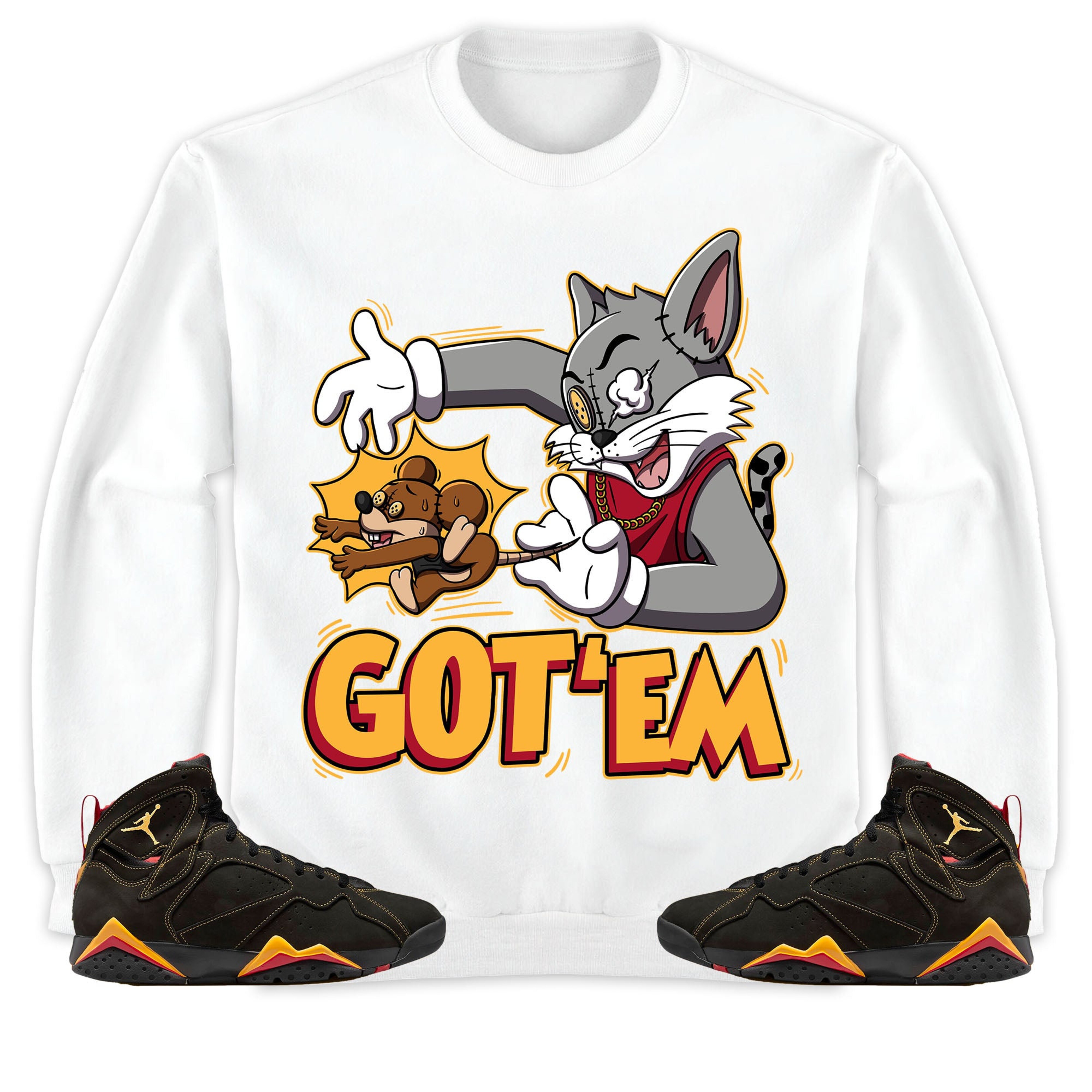 Jordan 7 Retro Citrus Unisex Sweatshirt, Hoodie Got Em Cat And Mouse, Shirt To Match Sneaker