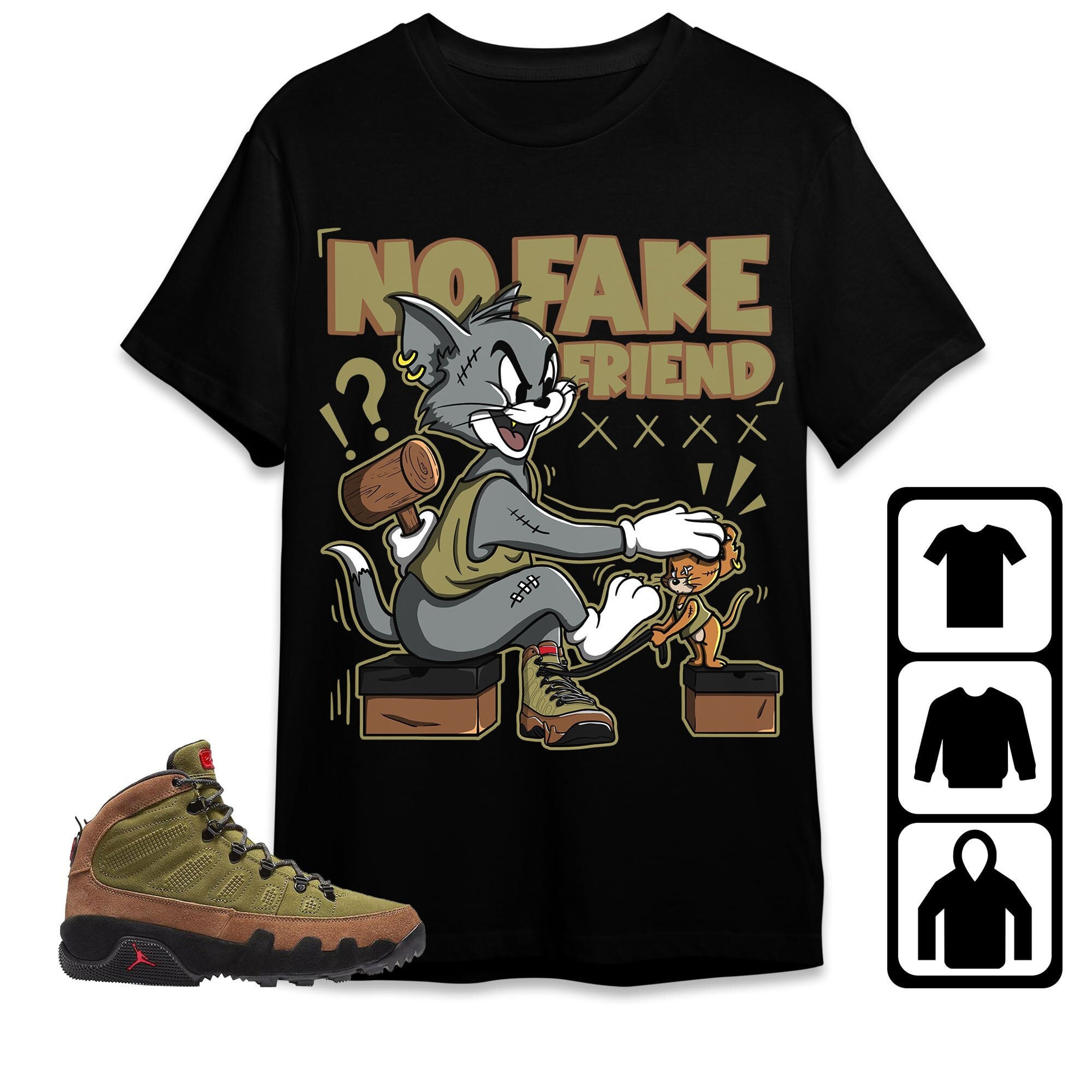 Jordan 9 Boot NRG Beef And Broccoli Unisex Shirt Fake Friend Cat And Mouse, Shirt To Match Sneaker
