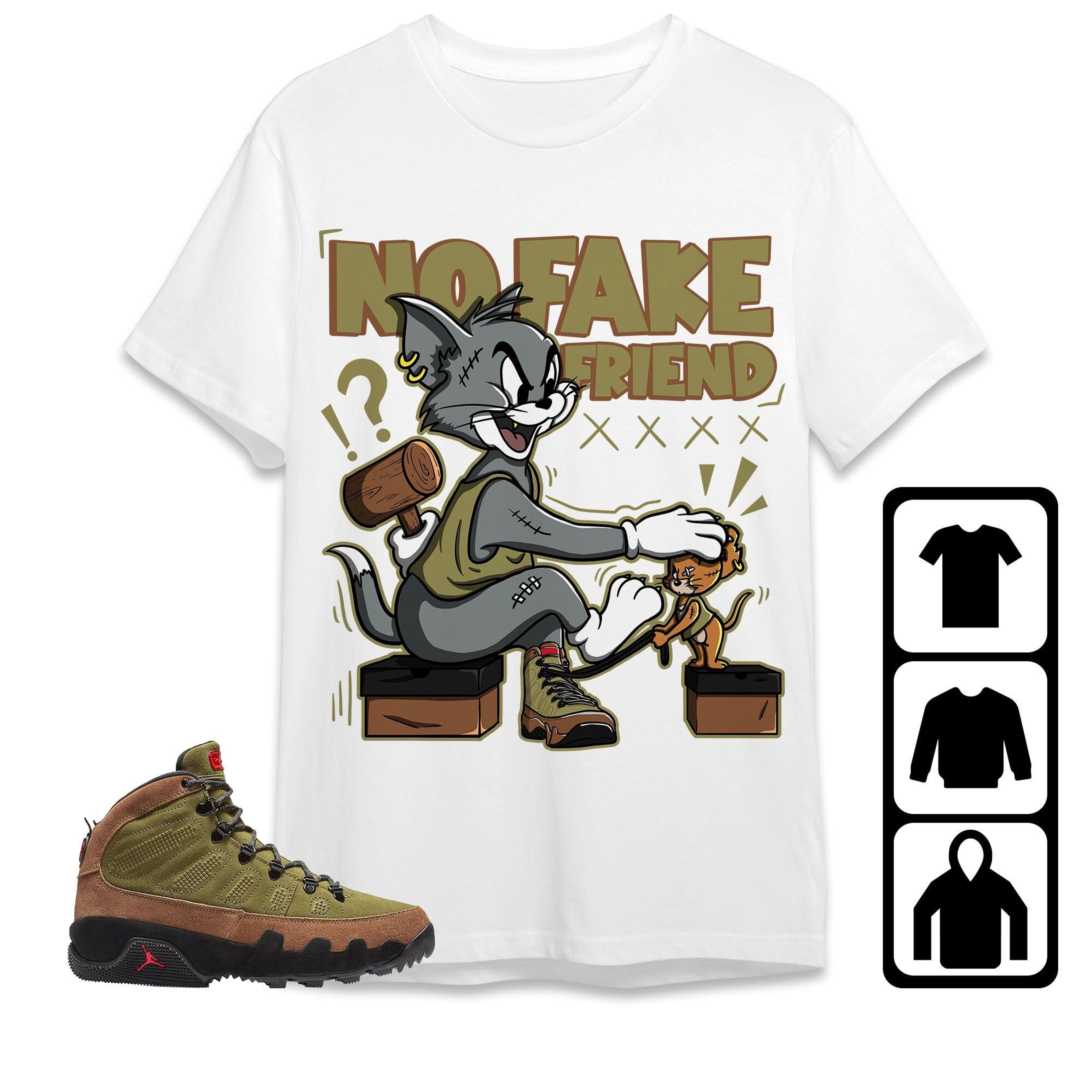 Jordan 9 Boot NRG Beef And Broccoli Unisex Shirt Fake Friend Cat And Mouse, Shirt To Match Sneaker