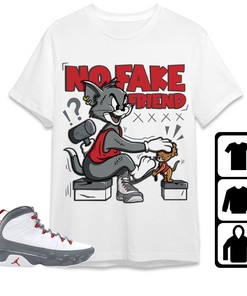 Jordan 9 Retro Fire Red Unisex Shirt Fake Friend Cat And Mouse, Shirt To Match Sneaker