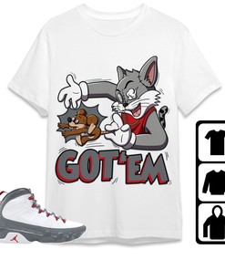 Jordan 9 Retro Fire Red Unisex Shirt Got Em Cat And Mouse, Shirt To Match Sneaker