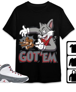 Jordan 9 Retro Fire Red Unisex Shirt Got Em Cat And Mouse, Shirt To Match Sneaker