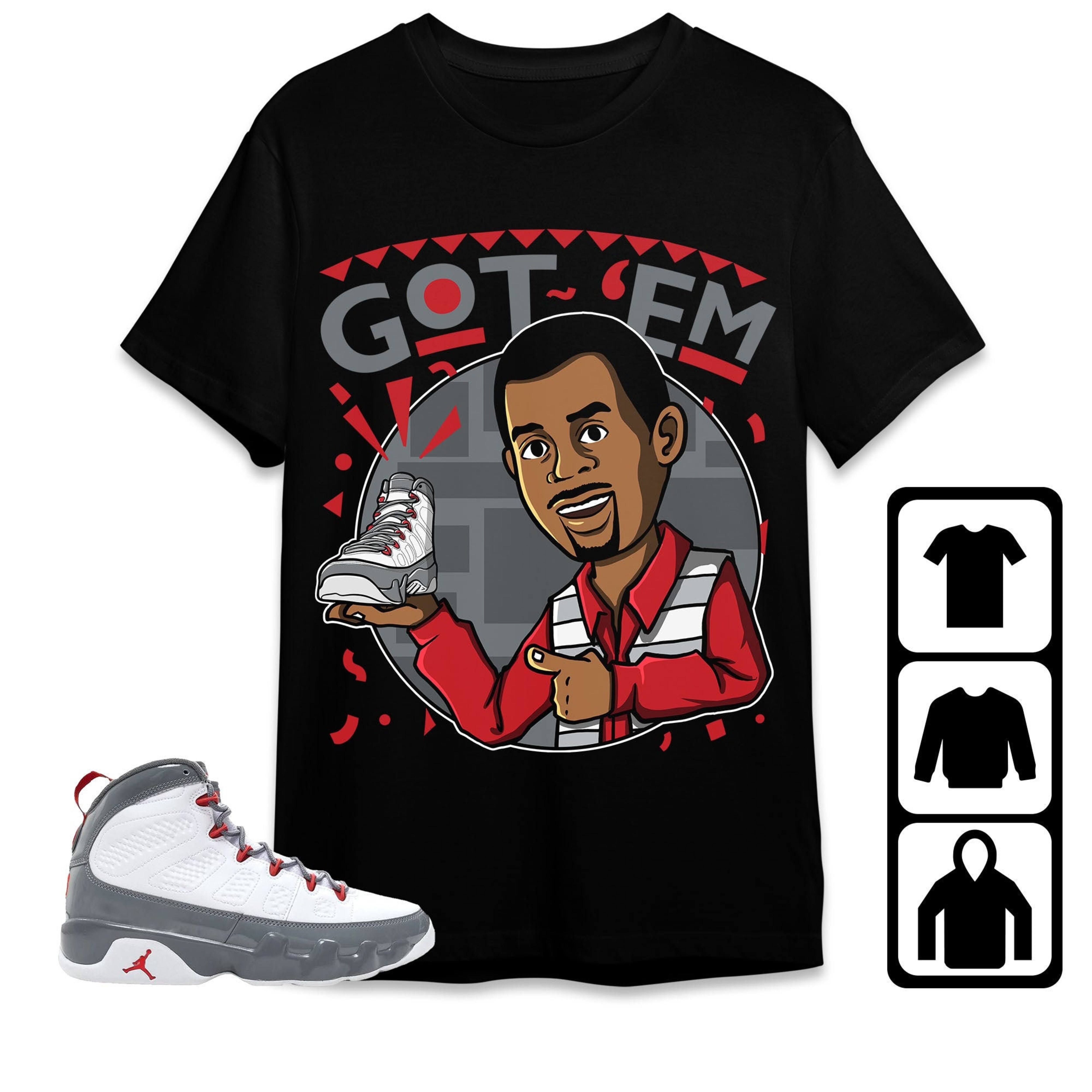 Jordan 9 Retro Fire Red Unisex Shirt Got Em Martin, Shirt To Match Sneaker
