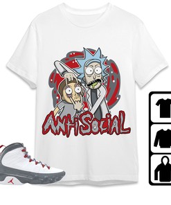 Jordan 9 Retro Fire Red Unisex Shirt Rick Anti Social, Shirt To Match Sneaker