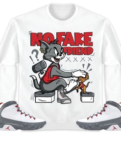 Jordan 9 Retro Fire Red Unisex Sweatshirt, Hoodie Fake Friend Cat And Mouse, Shirt To Match Sneaker