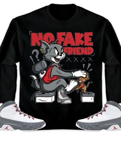 Jordan 9 Retro Fire Red Unisex Sweatshirt, Hoodie Fake Friend Cat And Mouse, Shirt To Match Sneaker