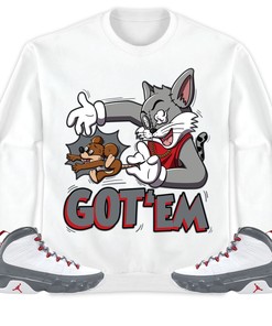 Jordan 9 Retro Fire Red Unisex Sweatshirt, Hoodie Got Em Cat And Mouse, Shirt To Match Sneaker