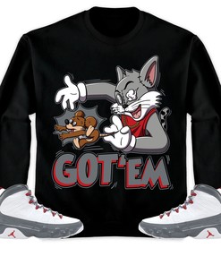 Jordan 9 Retro Fire Red Unisex Sweatshirt, Hoodie Got Em Cat And Mouse, Shirt To Match Sneaker