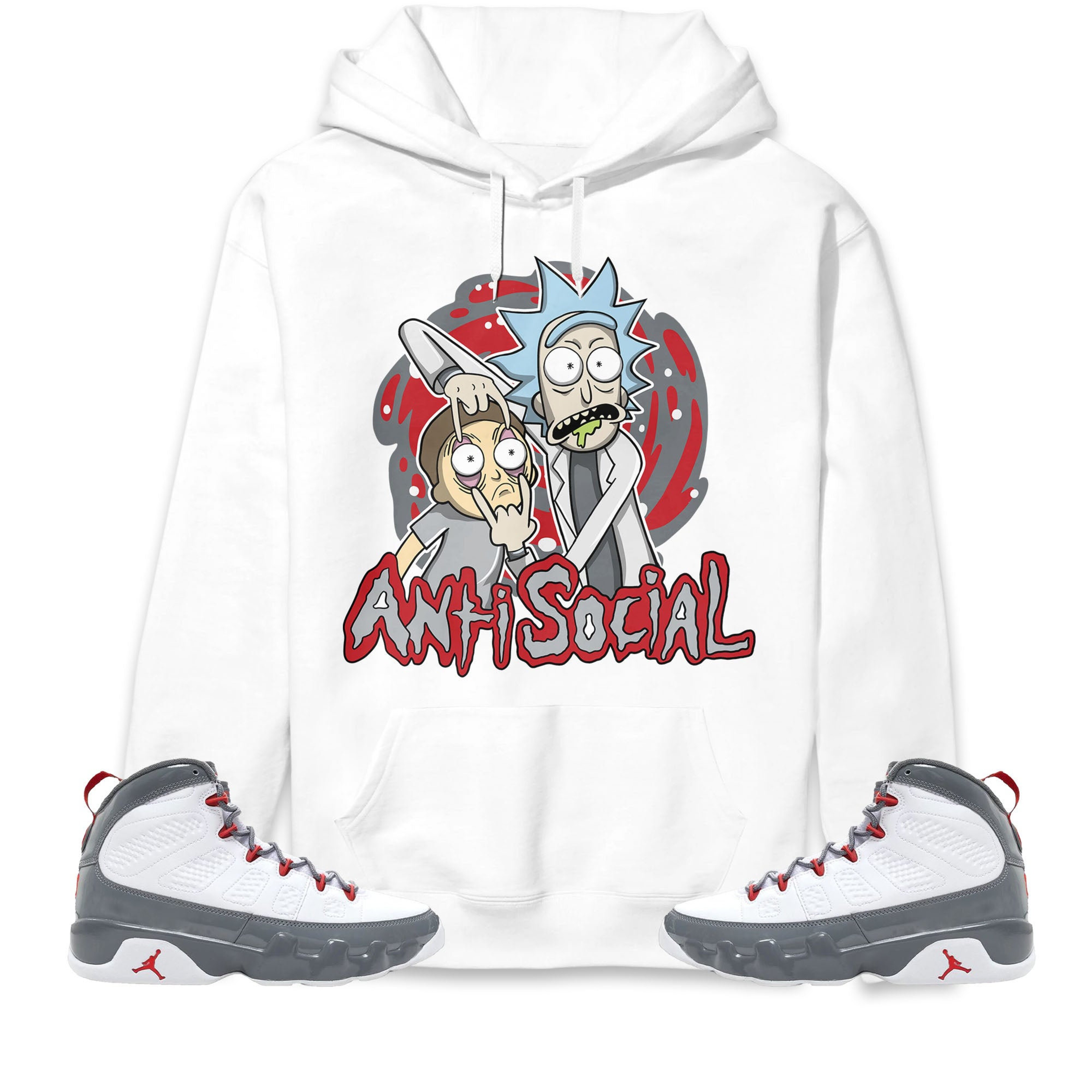Jordan 9 Retro Fire Red Unisex Sweatshirt, Hoodie Rick Anti Social, Shirt To Match Sneaker
