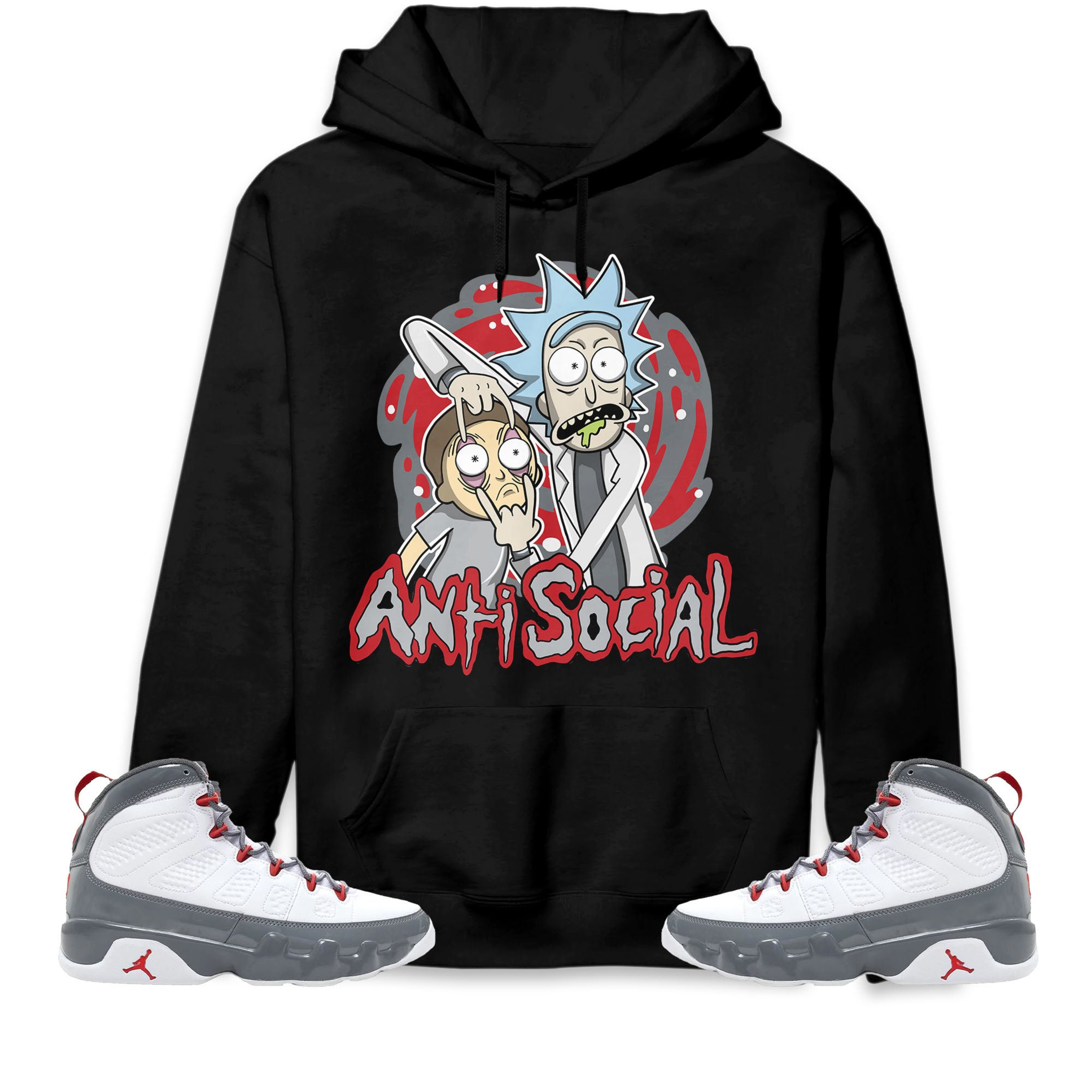 Jordan 9 Retro Fire Red Unisex Sweatshirt, Hoodie Rick Anti Social, Shirt To Match Sneaker