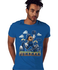 Jump Man Shirt Match Jordan 1 High OG True Blue Shirt In Color Royal