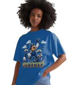 Jump Man Shirt Match Jordan 1 High OG True Blue Shirt In Color Royal
