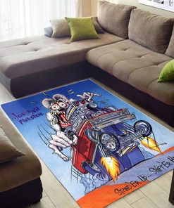 Junkyard Finkster Rat Fink Rug Hot Rod Rug for Garage