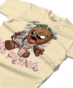 Keep Hustling Groot Shirt Match Jordan 1 OG Washed Pink Shirt In Color Nature