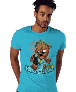 Keep Hustling Groot Shirt Match Jordan 5 Aqua Shirt In Color Turquoise