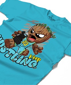 Keep Hustling Groot Shirt Match Jordan 5 Aqua Shirt In Color Turquoise