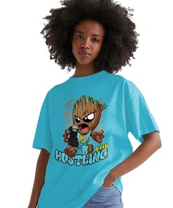 Keep Hustling Groot Shirt Match Jordan 5 Aqua Shirt In Color Turquoise