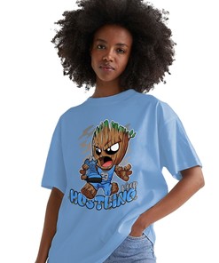 Keep Hustling Groot Shirt Match Jordan 5 University Blue Shirt In Color Carolina Blue