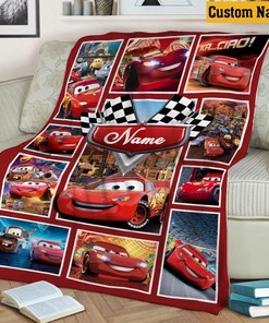 Lightning Mcqueen Quilt Blanket - Soft Pixar Cars Characters - Ideal Birthday Gift for Kids