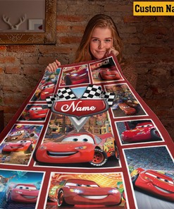 Lightning Mcqueen Quilt Blanket - Soft Pixar Cars Characters - Ideal Birthday Gift for Kids