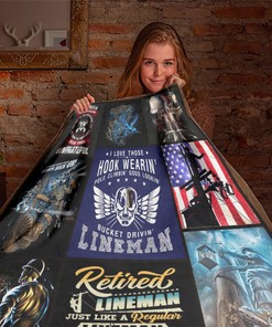 Lineman American Quilt Blanket, Perfect Gift for Lineman