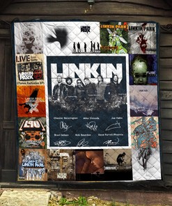 Linkin Park Members Signatures Quilt Blanket, Perfect Gift for Rock Band Fans and Music Lovers
