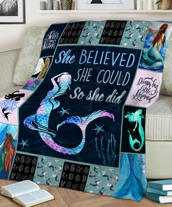 Little Mermaid Dream Quilt Blanket, Perfect for Birthdays