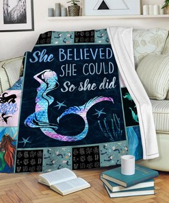 Little Mermaid Dream Quilt Blanket, Perfect for Birthdays