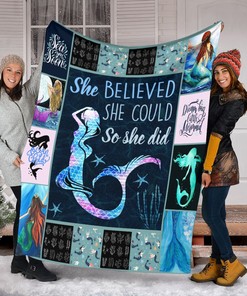 Little Mermaid Dream Quilt Blanket, Perfect for Birthdays