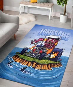 Lonesome Rat Fink Rug Hot Rod Rug for Garage