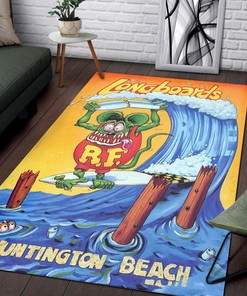 Longboards Rule Rat Fink Rug Hot Rod Rug for Garage