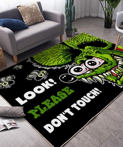 Look Please Dont Touch Rat Fink Rug Hot Rod Rug for Garage
