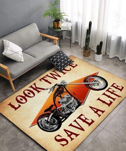 Look Twice Save A Life Motorcycle Rug for Home Decoration