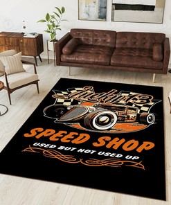 Lucky 13 Speed Shop Hot Rod Rat Rod Rug for Garage Decoration