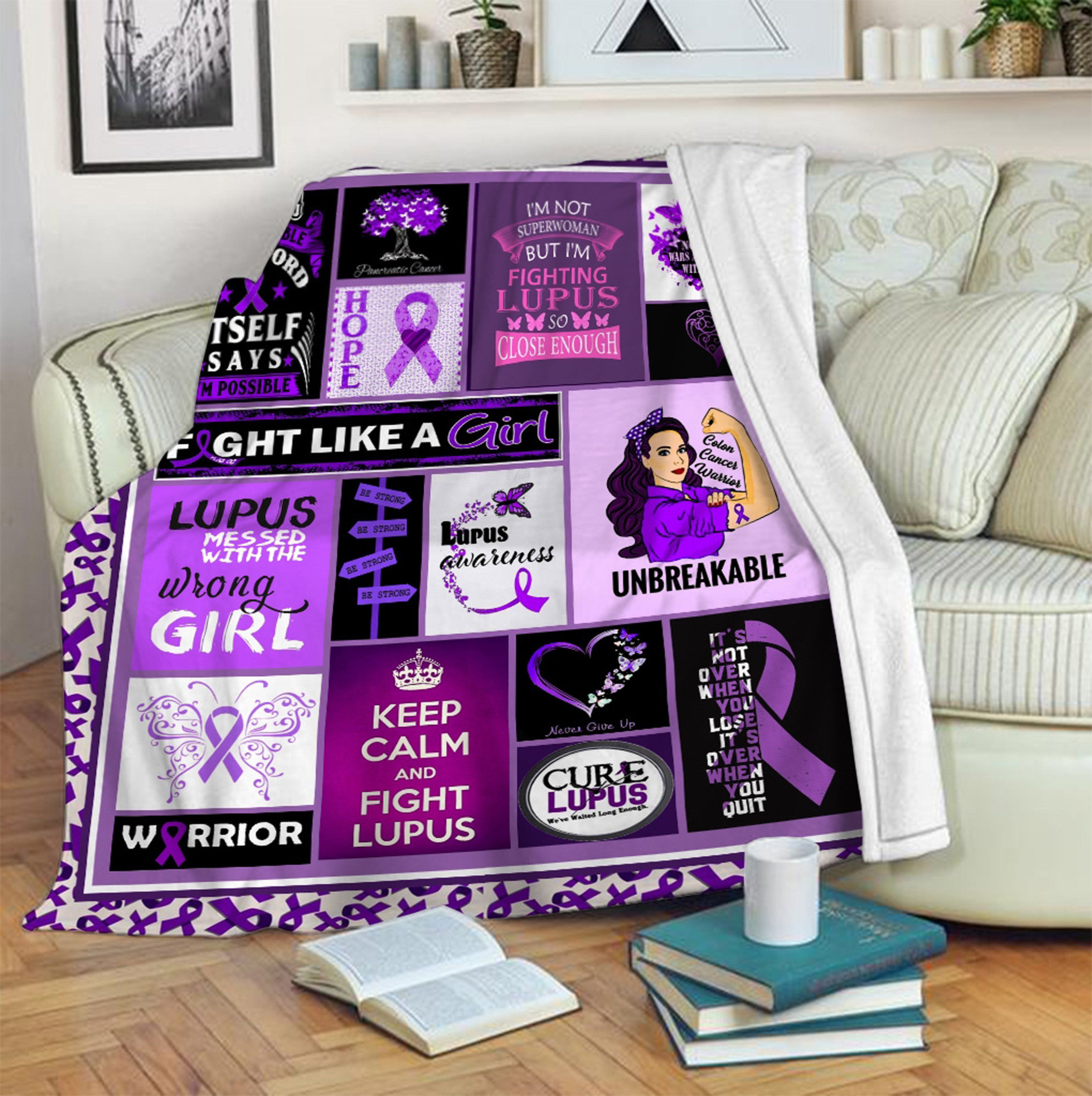 Lupus Awareness Hope Quilt Blanket - Inspiring Birthday Gift